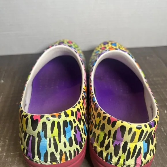 Lisa Frank Women’s Crocs Neria Pro II Clogs Pink Multi Cheetah Print Size‎ 10