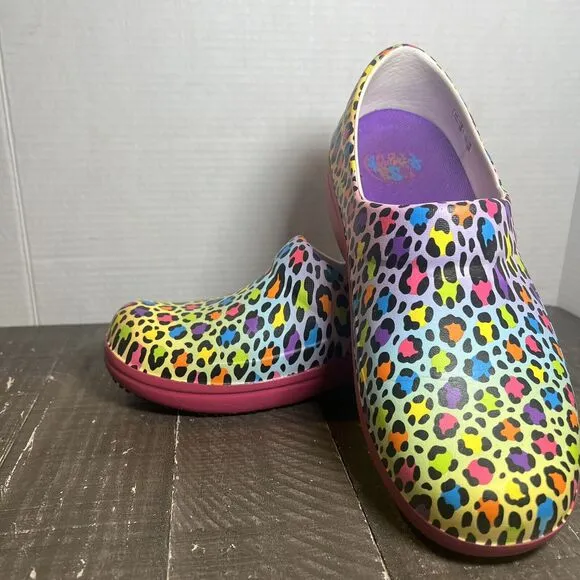 Lisa Frank Women’s Crocs Neria Pro II Clogs Pink Multi Cheetah Print Size‎ 10