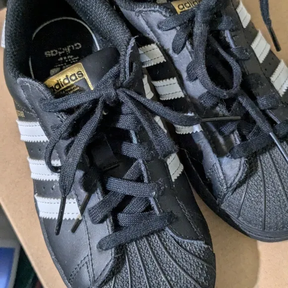 Little boys original Adidas Superstar ADV gym shoes