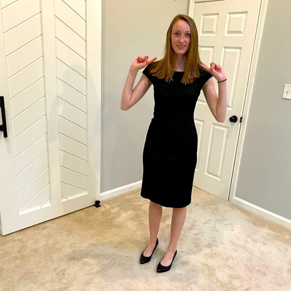 LK Bennett Black work dress slim fit size 4