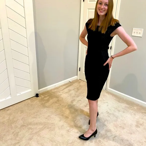 LK Bennett Black work dress slim fit size 4