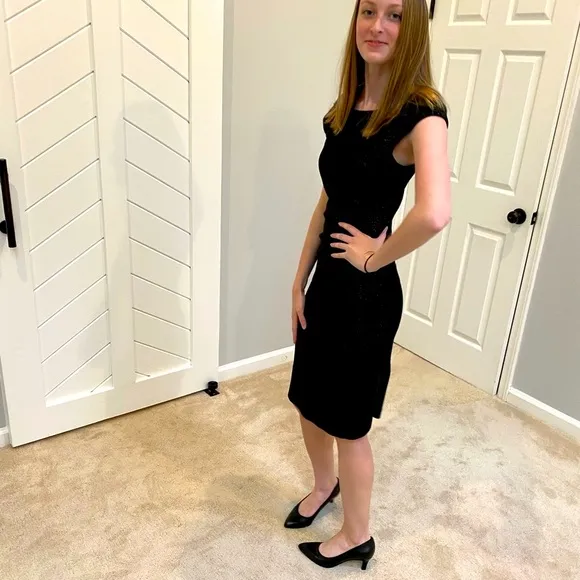 LK Bennett Black work dress slim fit size 4