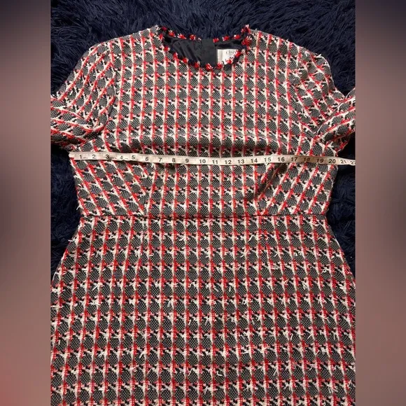 L.K.Bennett Danna Tweed Mix Mini Dress, Red/Multi. Size 14