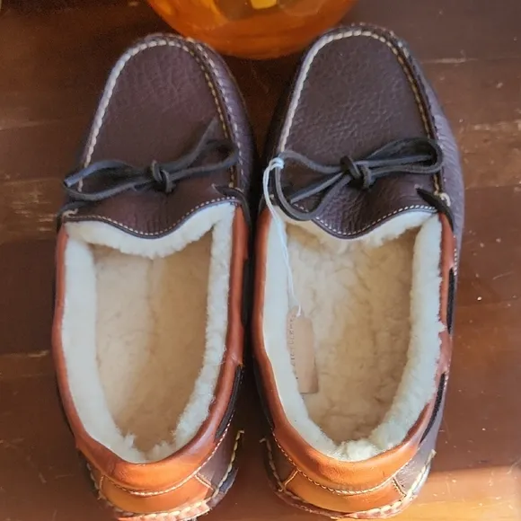 L.L. Bean Bison Double-Soled Shearling Lined Slippers