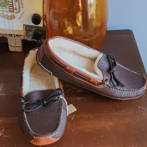 L.L. Bean Bison Double-Soled Shearling Lined Slippers