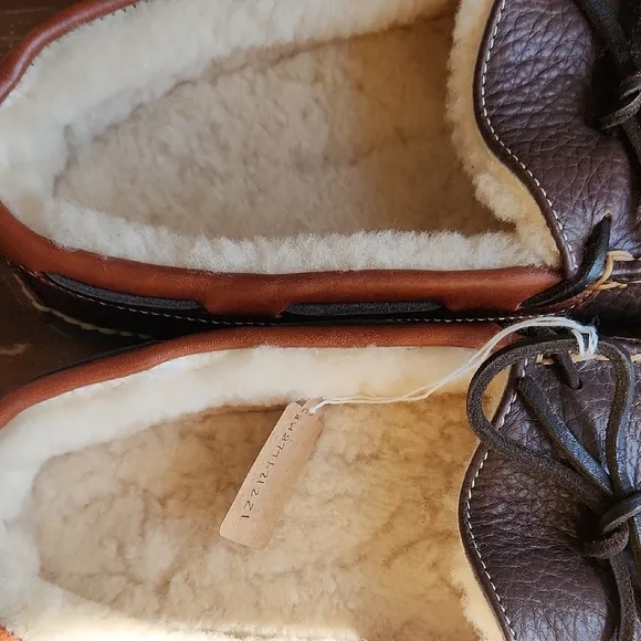 L.L. Bean Bison Double-Soled Shearling Lined Slippers