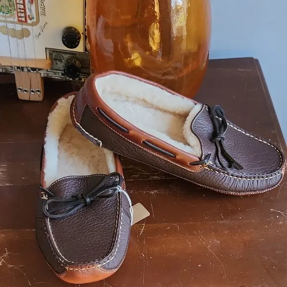 L.L. Bean Bison Double-Soled Shearling Lined Slippers