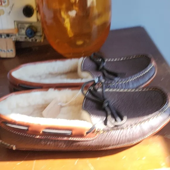 L.L. Bean Bison Double-Soled Shearling Lined Slippers