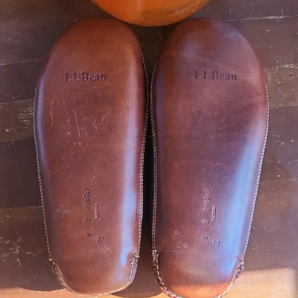 L.L. Bean Bison Double-Soled Shearling Lined Slippers