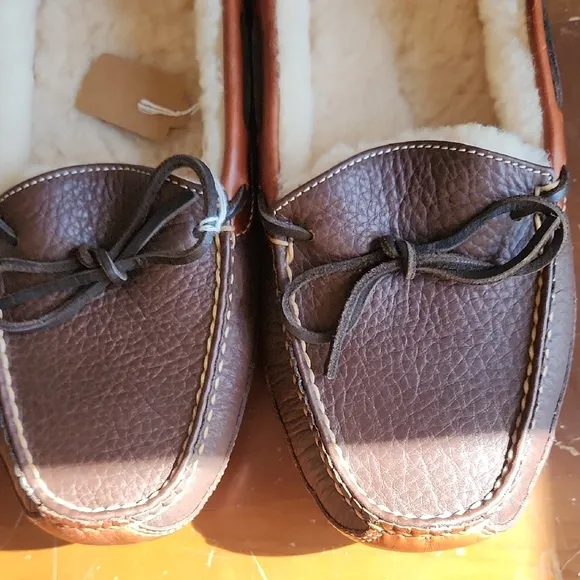 L.L. Bean Bison Double-Soled Shearling Lined Slippers