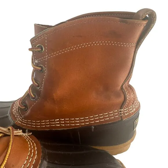 LL Bean Boots Mens 8 Bean Boots Leather Unlined Waterproof Duck Classic USA