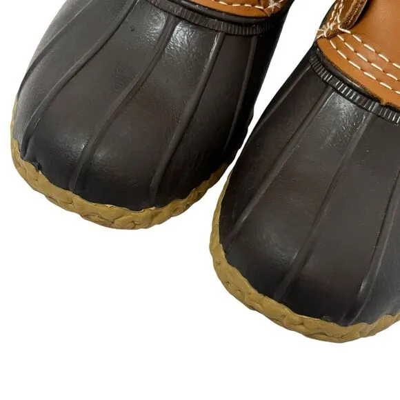 LL Bean Duck Brown Duck Rain Boots Size 6 Waterproof Leather Made in USA