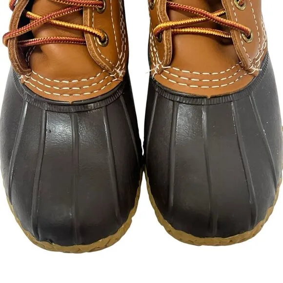 LL Bean Duck Brown Duck Rain Boots Size 6 Waterproof Leather Made in USA