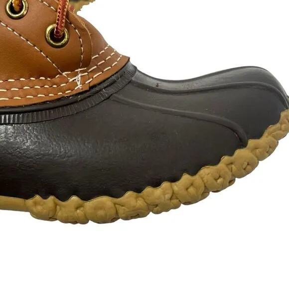 LL Bean Duck Brown Duck Rain Boots Size 6 Waterproof Leather Made in USA