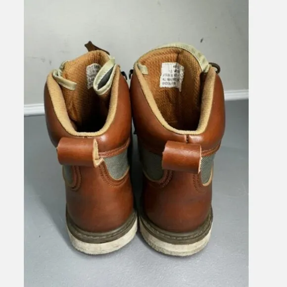 L.L. Bean Fly Fishing Wading Boots Men's 8 Vtg Brown &amp; Green Cambrelle Fabric
