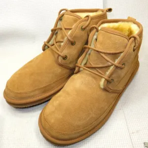 LL Bean Wicked Good Boots 3-Eye Lamb Shearling Fur Lined Suede Slippers Men's 11