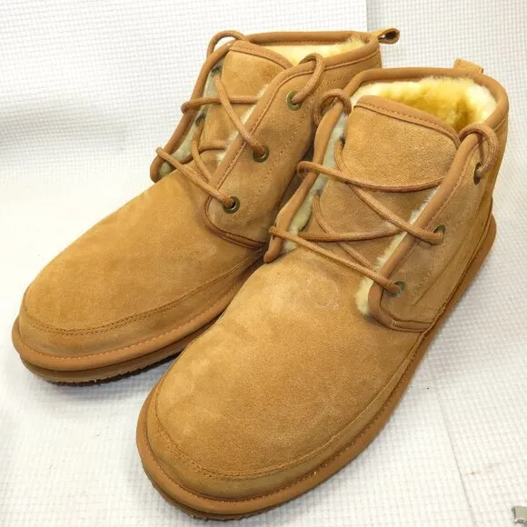 LL Bean Wicked Good Boots 3-Eye Lamb Shearling Fur Lined Suede Slippers Men's 11