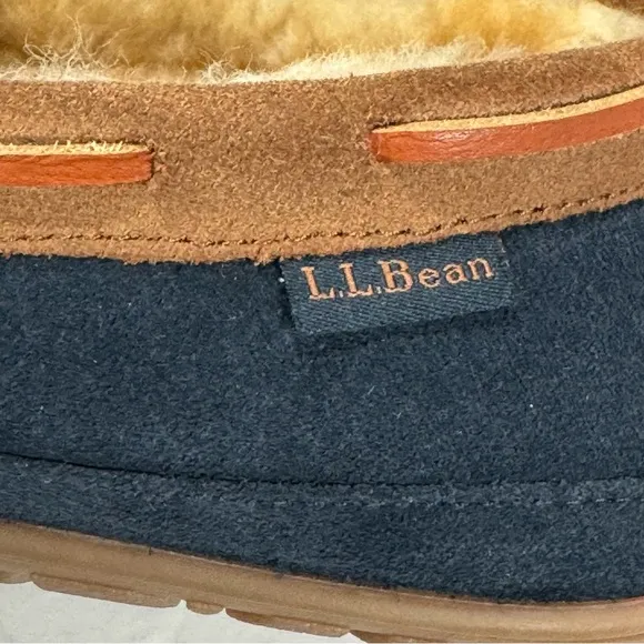 L.L. Bean Wicked Good Moccasin Slippers Navy Blue Men’s Size 8