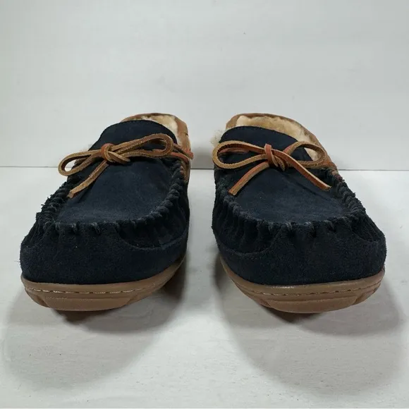L.L. Bean Wicked Good Moccasin Slippers Navy Blue Men’s Size 8