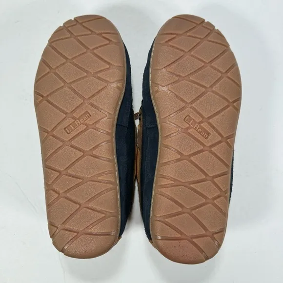 L.L. Bean Wicked Good Moccasin Slippers Navy Blue Men’s Size 8