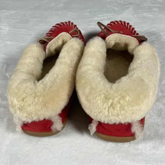 L.L.Bean Wicked Good Moccasins Red Indoor Outdoor Slippers Slip On Shoes 9