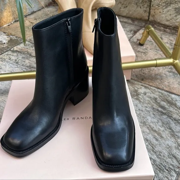 Loeffler Randall Blakely Square Toe Mid Heel Boots