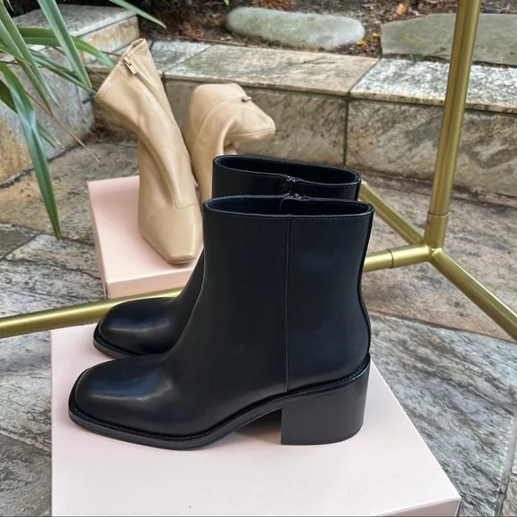 Loeffler Randall Blakely Square Toe Mid Heel Boots