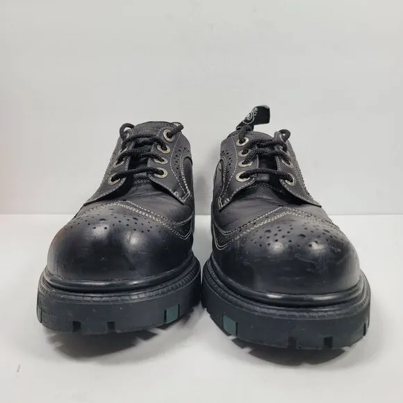 London Underground Brogue Men's Black Lace Up Shoes US Size 13M