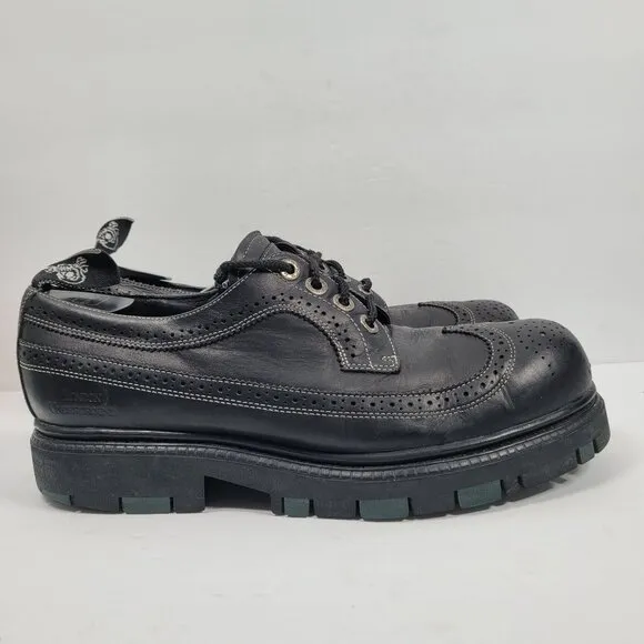 London Underground Brogue Men's Black Lace Up Shoes US Size 13M