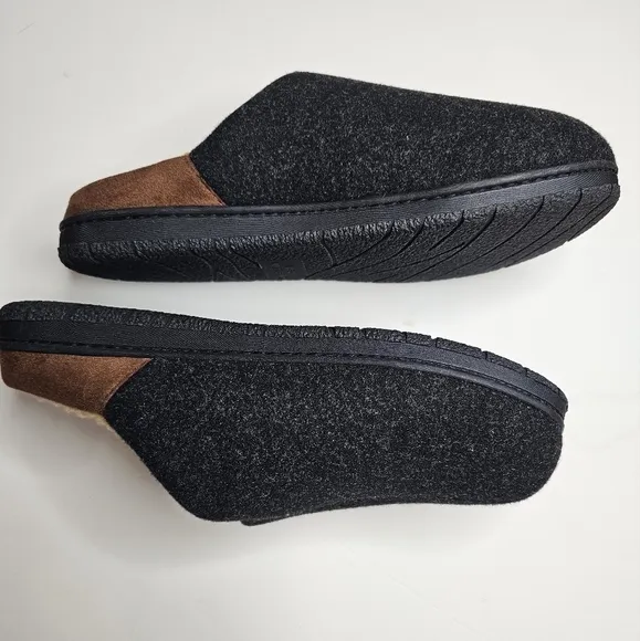LongBay Mens Memory Foam Slippers Indoor Outdoor Black Size 12