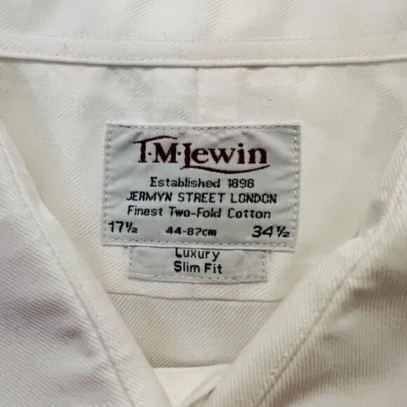 Lot Of 6 TM Lewin Luxury Slim Fit Dress Shirts 17.5