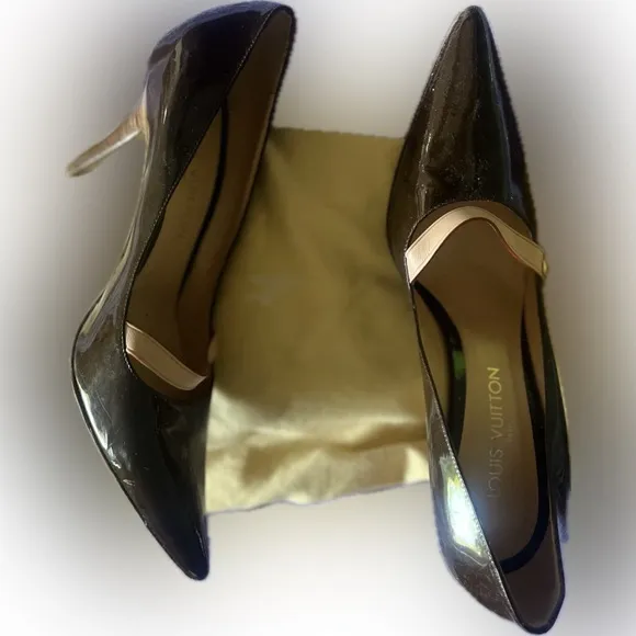 Louis Vuitton patent leather Brown and Tan pointed Women's Shoes 8.5