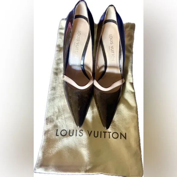 Louis Vuitton patent leather Brown and Tan pointed Women's Shoes 8.5