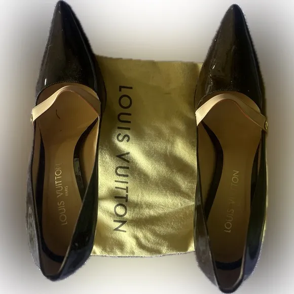 Louis Vuitton patent leather Brown and Tan pointed Women's Shoes 8.5