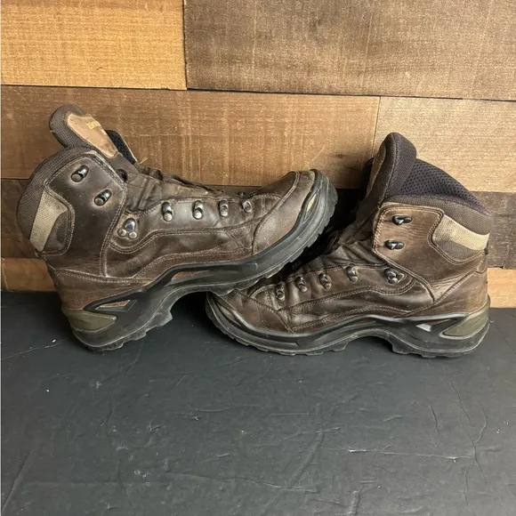 Lowa Renegade GTX Mid‎ Hiking Boots Men's Size 12 Brown Black Waterproof Comfort