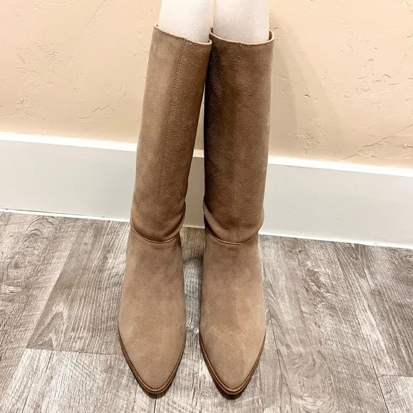 Lucky Brand Fukko Mid Calf Leather Suede Boots 8