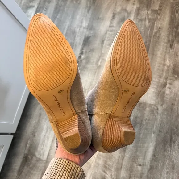Lucky Brand Fukko Mid Calf Leather Suede Boots 8