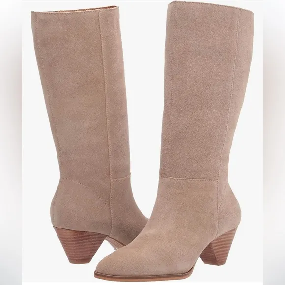Lucky Brand Fukko Mid Calf Leather Suede Boots 8