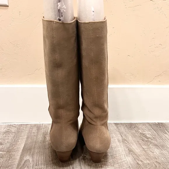 Lucky Brand Fukko Mid Calf Leather Suede Boots 8