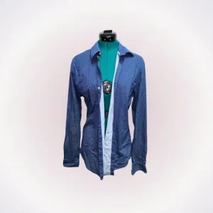 Lufian Elegant Blue Slim Fit Button Front Shirt | Sz L