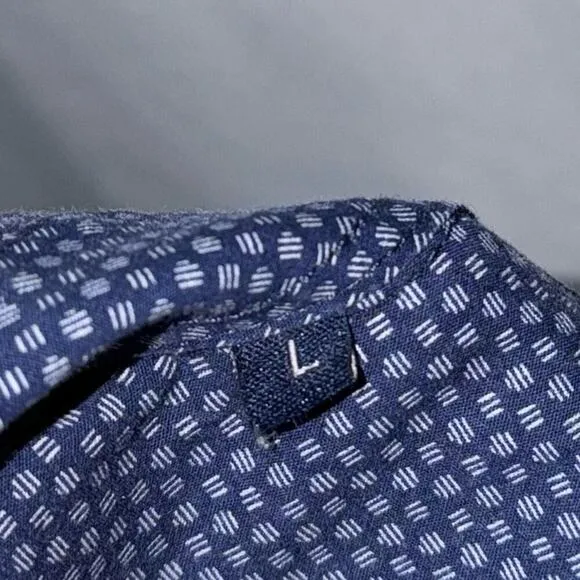 Lufian Elegant Blue Slim Fit Button Front Shirt | Sz L