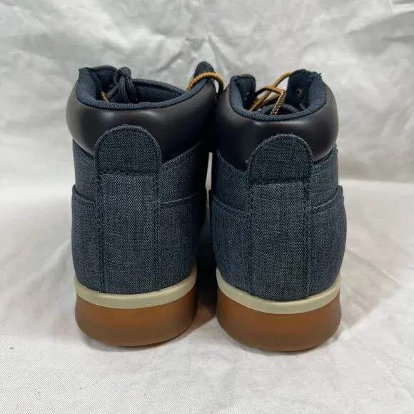 Lugz Memory Foam Drifter Zeo Mid Denim Blue Canvas Lace Up Ankle Boots NWT
