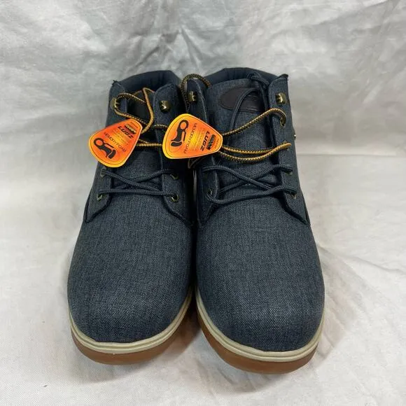 Lugz Memory Foam Drifter Zeo Mid Denim Blue Canvas Lace Up Ankle Boots NWT