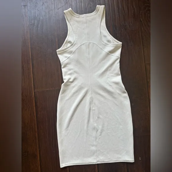 Lululemon $138 Ribbed Softstreme Slim-Fit Tank Dress BONE