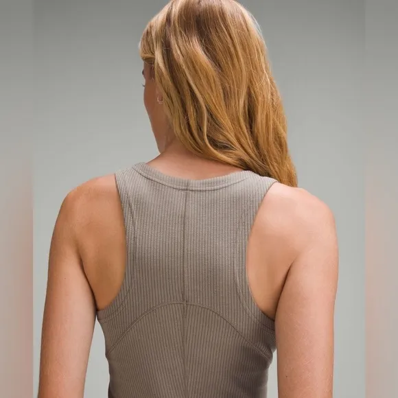 Lululemon Ribbed Softstreme Slim Fit Tank Dress - Nomad, Size 2