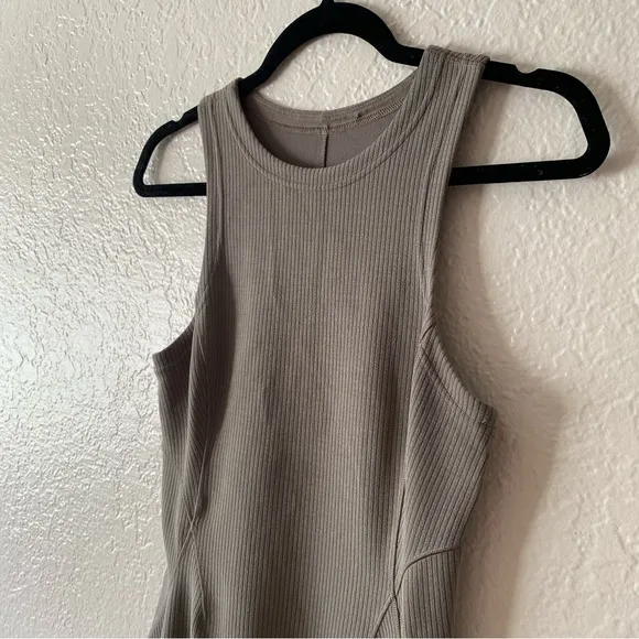 Lululemon Ribbed Softstreme Slim Fit Tank Dress Size 4 Work From Home Casual