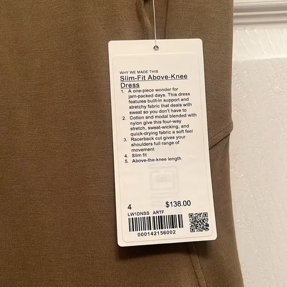 Lululemon slim-fit above knee dress. 4