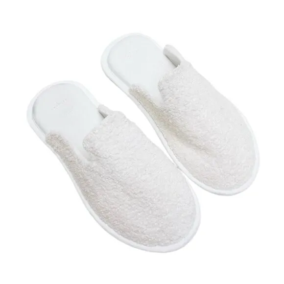 LUSSO Draper Bouclé Slippers in Thuma Ivory