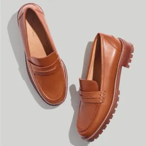 Madewell Corrine Lugsole Loafer in Dried Maple leather size 8 NEW preppy 90s