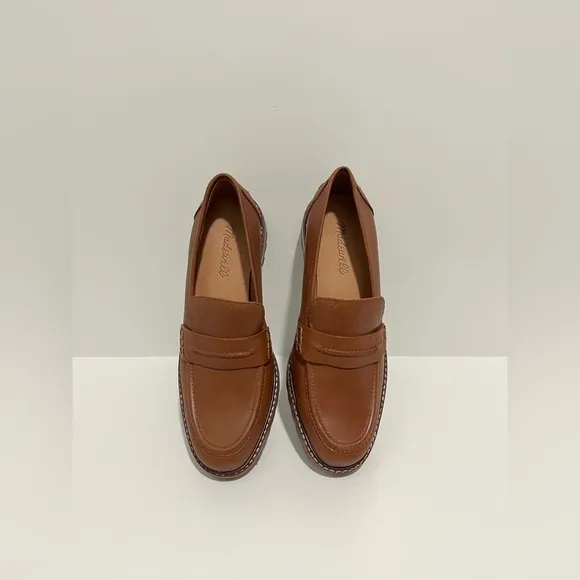 Madewell Corrine Lugsole Loafer in Dried Maple leather size 8 NEW preppy 90s